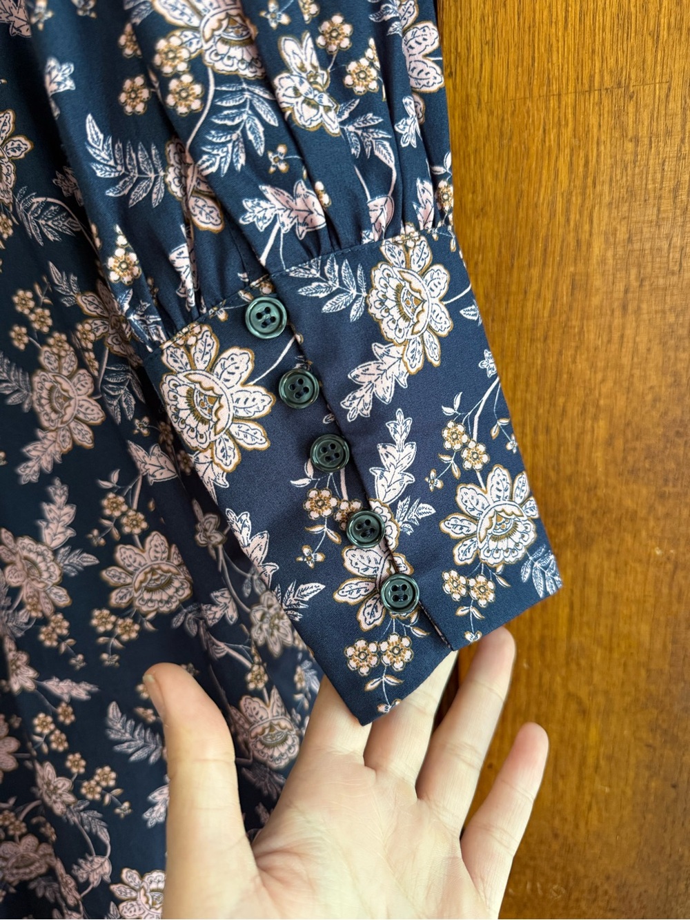 BODEN 100% Cotton Empire Midi Shirt Dress Chintz Bloom Floral Cottagecore 10 - Picture 9 of 10